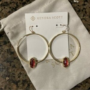 BNIB Kendra Scott Gold Elora Earrings in Clear Berry - RARE